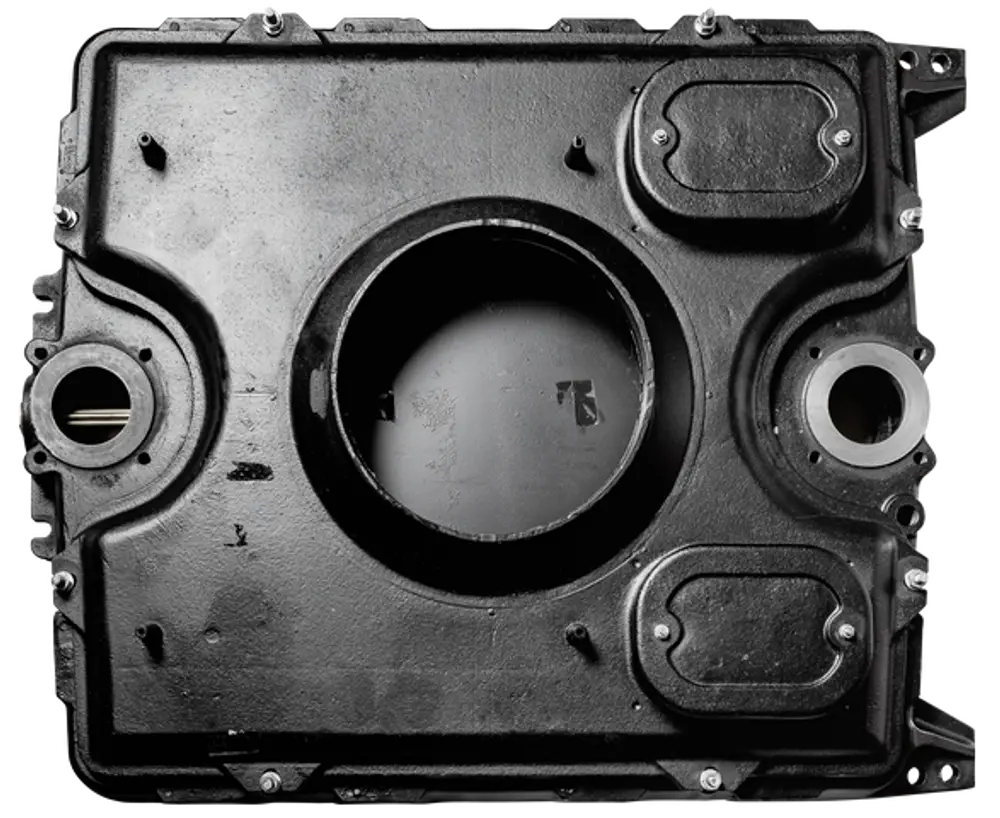 Schwarzes Endglied für MK-2 von Wolf, mit verschiedenen Öffnungen und Befestigungspunkten, sichtbar in zentraler Position des Bauteils.